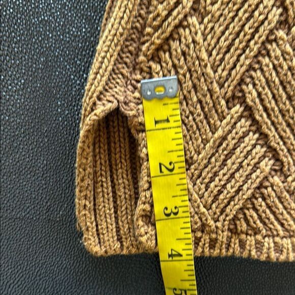 RVCA Women's Camel Criss Cross  Cotton Knit Sweater size Small - Picture 8 of 10